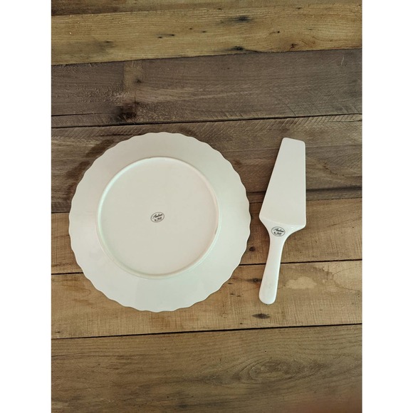 Vtg Andrea by Sadek Porcelain Spring Night Cake Plate and Server Made in Japan - Picture 7 of 9